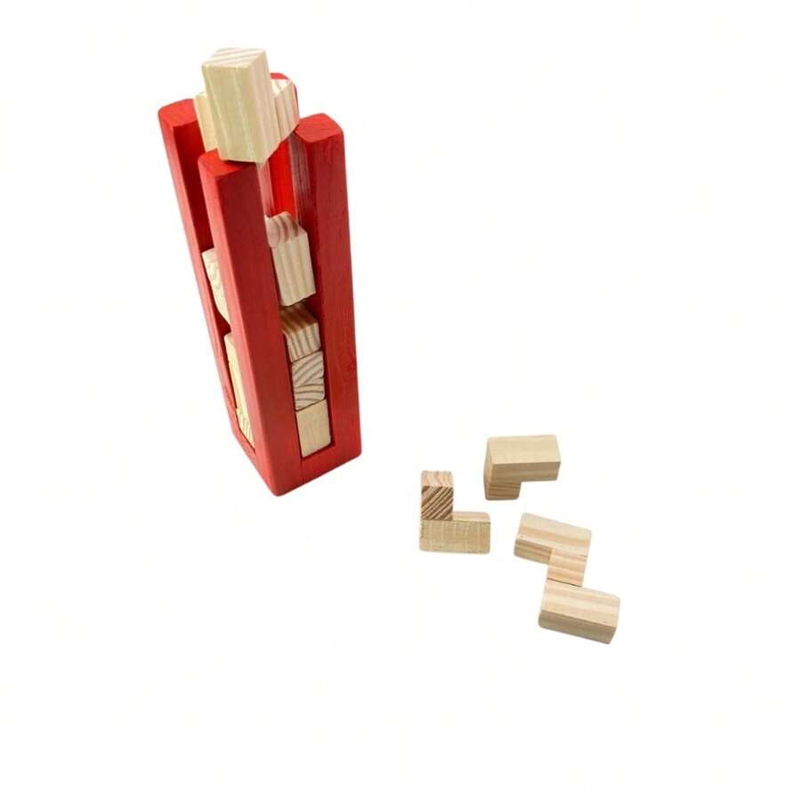Quebra Cabeça Torre Encaixe Brinquedo Educativo Madeira