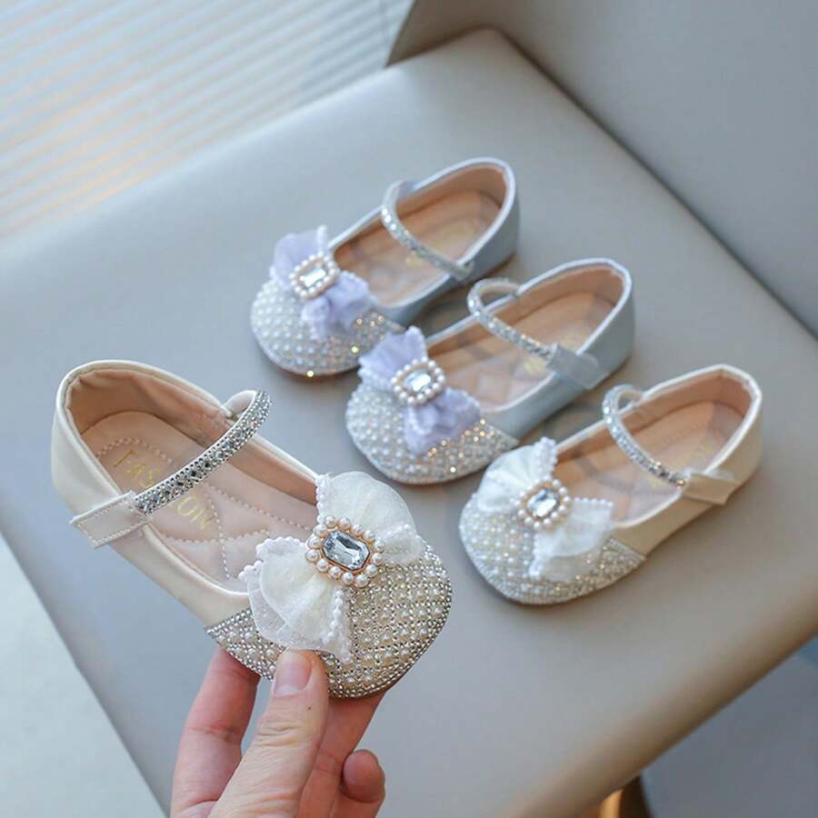 Zapatos de princesa para niñas de estilo nuevo de Primavera/Otoño 2024, zapatos con suela suave de cristal, zapatos para bebés