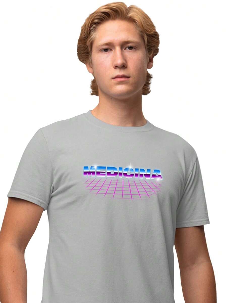 Camisa Camiseta Masculina Estampada Retro Medicina 100% Algodão Fio 30.1 Penteado