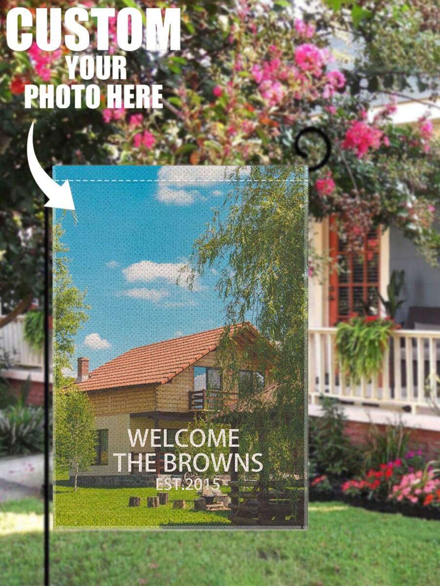 Personalized Garden Flag With Custom Photo, Linen Double-Sided Printed Garden Decoration Flag