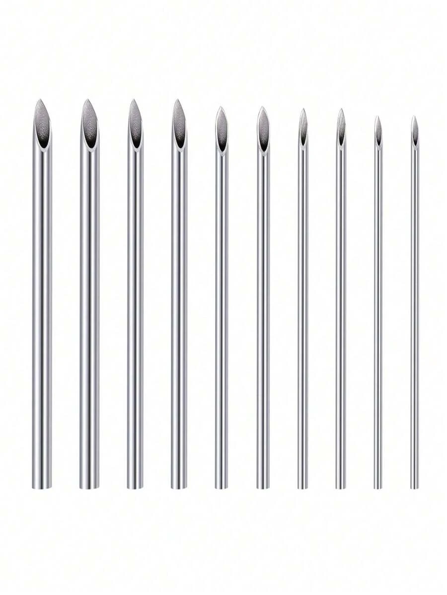 2/5/10PCS 14G Piercing Needles, Hollow Needles Stainless Steel Disposable Sterile Piercing Needles For Belly Navel Ear Cartilage Nose Lip Tongue Nipple Piercing