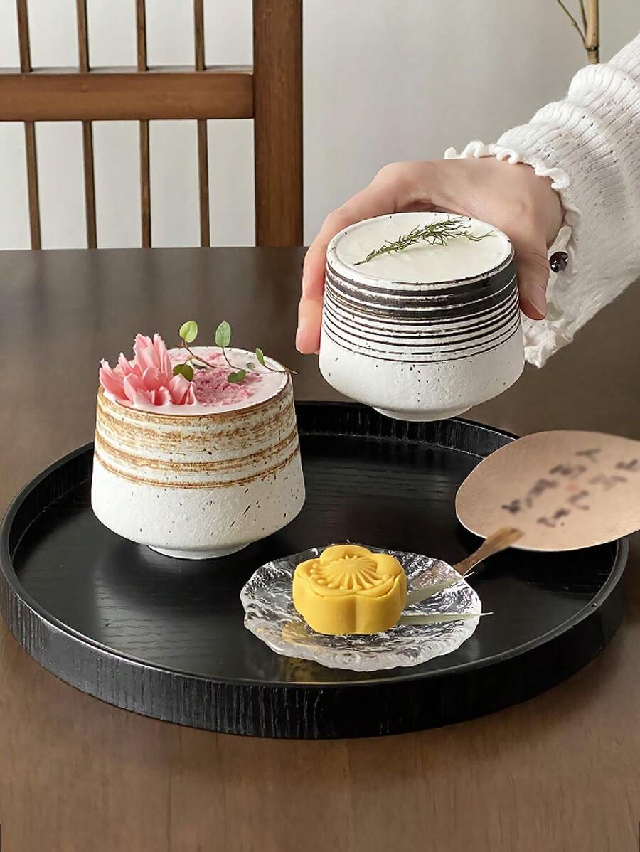1 pieza Taza de café de cerámica vintage y rústica, taza de cerámica creativa pintada a mano, taza para café con leche helado americano, taza para té gongfu, taza de agua de vuelta al colegio