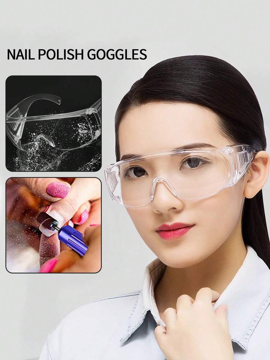 Anti-Fog And Windproof Goggles For Nail Art-Protective Eyewear For Dust-Proof, Splash-Proof And Debris-Resistant, Acrylic Eye Mask With High Definition, Transparent And Anti-Fog Performance, Designed For Nail Salons And Nail Workers