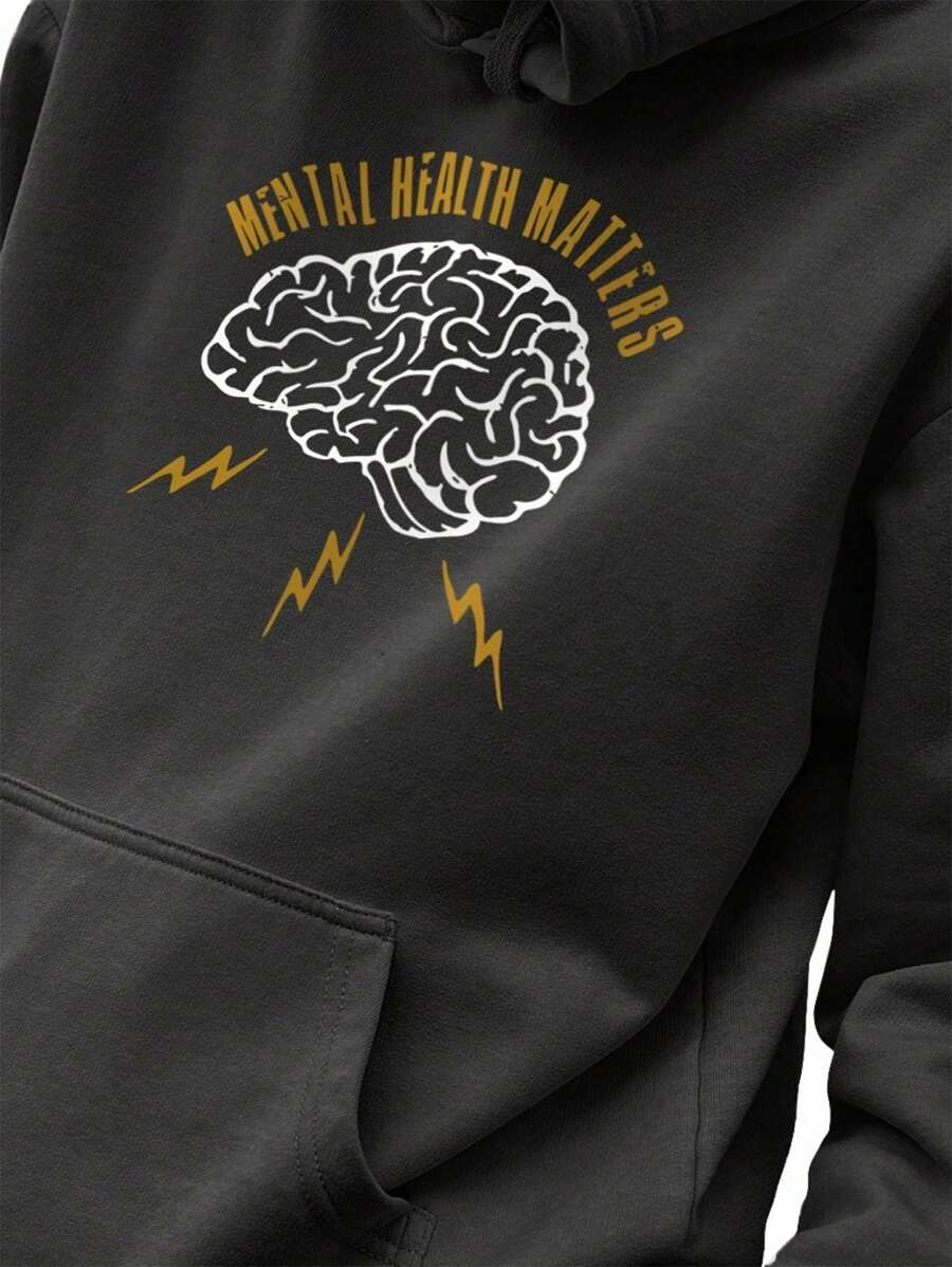Blusa Moletom Masculino Estampado Mental Health Matters em Algodão Fio 30.1 Penteado