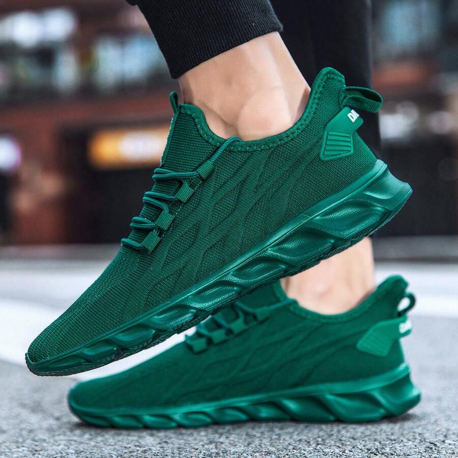 Unisex Fashionable Sports Shoes Comfortable Walking Shoes Lightweight Running Shoes Casual Sneakers Workout Gym Shoes Anti Slip Sports Shoes Dark_Green