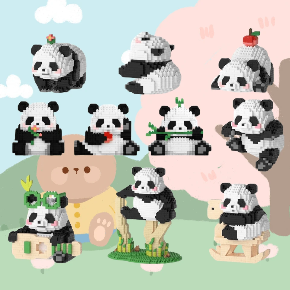 1 Set DIY Cute Panda Series, Multiple Building Methods In 1 Box, Leisure Building Block Toy, Panda Theme Puzzle Building Blocks, Creativity Toy, Ideal For Holiday, New Year, Spring Festival Interesting Pet Building Blocks, Fun Small Building Challenge, Cultivate Hands-On And Brain Skills, Building Block Set, DIY Creative Home Decor Toy, Adult Building Block Set Gift, Perfect For Holiday, Birthday, Christmas Gifts