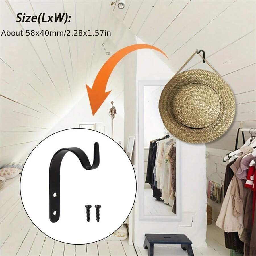 4pcs Rusty Iron Hooks For Hanging Lanterns, Heavy Duty Metal Hooks For Plant Hangers, Lighting And Art, Vintage Home Decor For Indoor And Outdoor, Include Screws