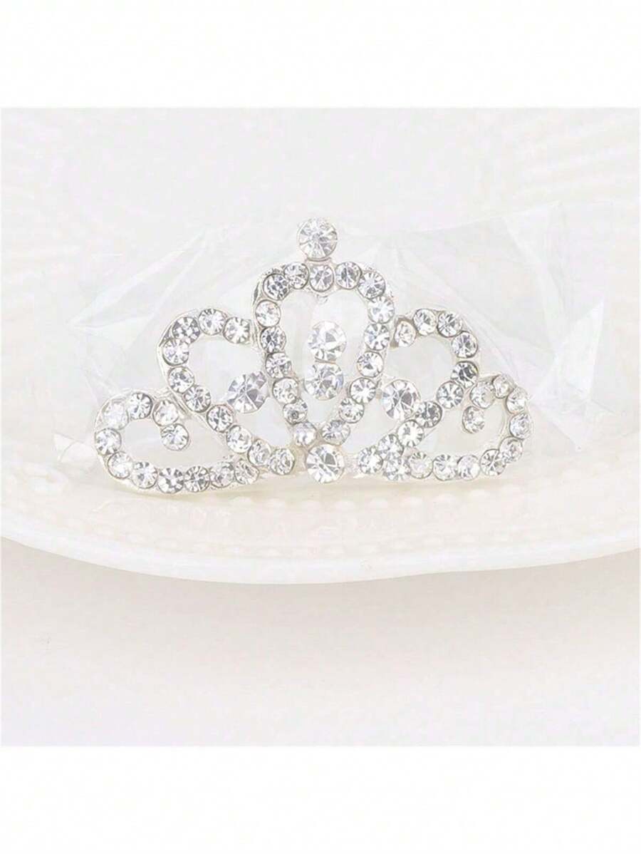 Koreanischer Stil Prinzessinnenkrone Strass Haarkamm Kinderhaarspange, Braut Haarschmuck Haarclip Accessoire