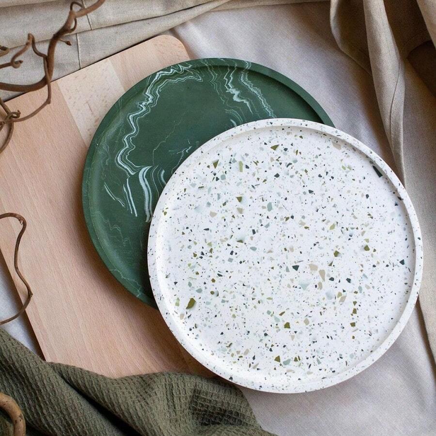 DIY Round Silicone Mold For Resin, Plaster, Concrete Tray Or Plate, Plant Pot Stand