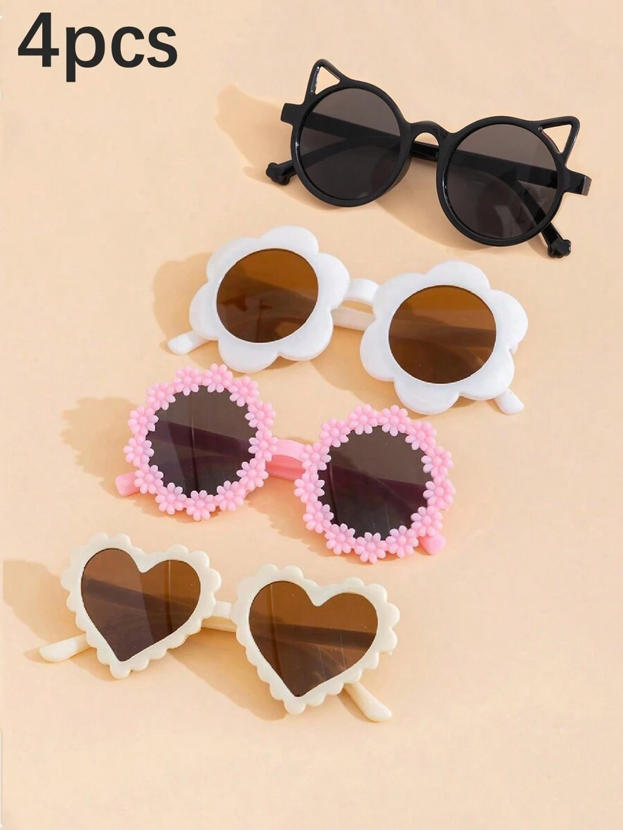 4pcs/3pcs/1pc Fashionable Cute Glasses For Baby & Kids, Back To School Gift