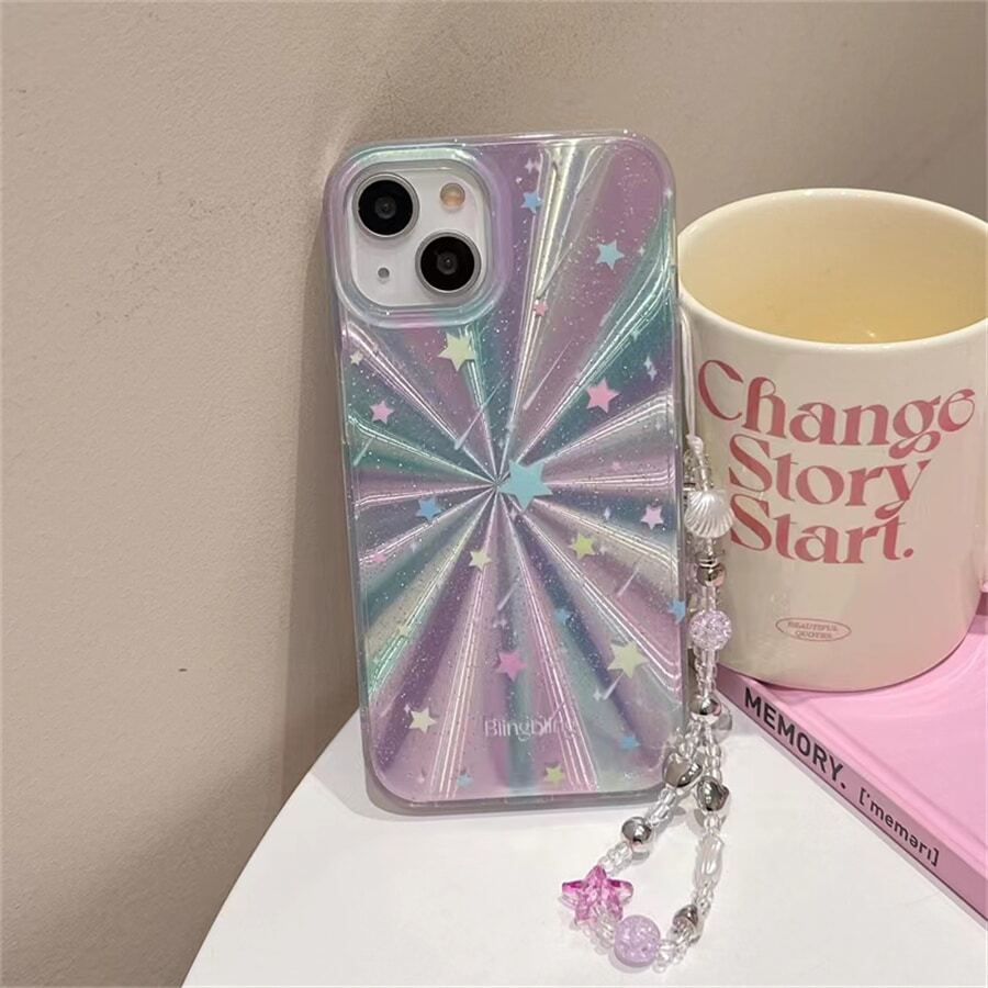 Cell Phone Lanyards Premium Aurora Graffiti IMD Phone Case Compatible With IPhone 14ProMax/14Pro/14/15ProMax/15Pro/15/13ProMax/13Pro/12/11, Simple & Cartoon, Anti-Fall