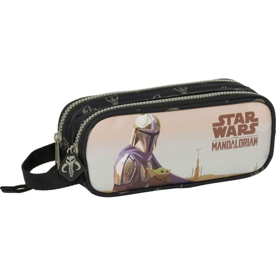 Lucasfilm - THE MANDALORIAN "THIS IS THE WAY" DUBBELE Etui - Dubbele etui met vakken met ritssluiting - Etui - Uniek ontwerp en officiële licentie van THE MANDALORIAN "THIS IS THE WAY"