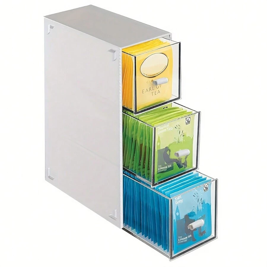 1 pièce Boîte de rangement pour sachets de thé de style tiroir, retour à l'école
