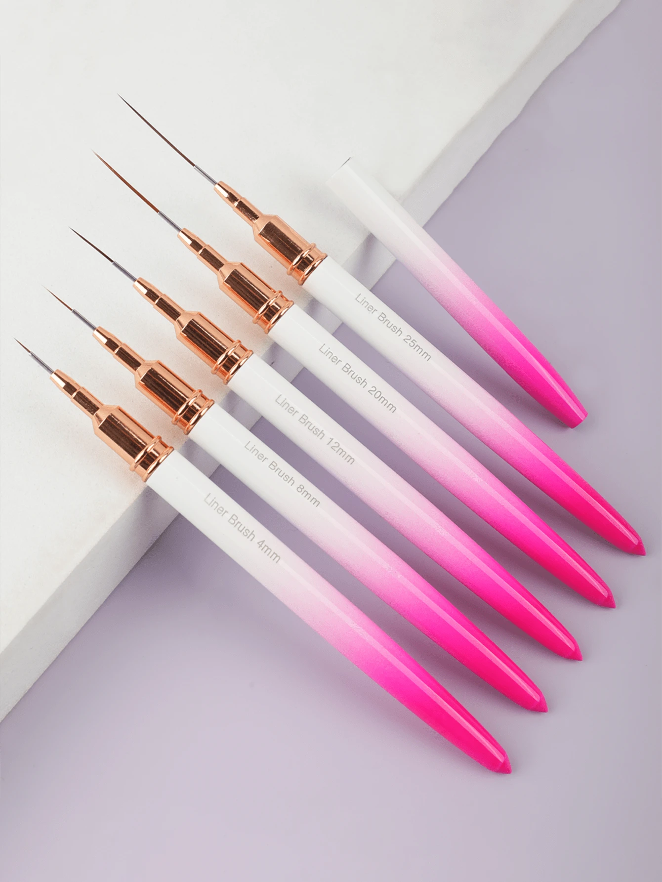 Nail Drawing Pen Set,5 PCS Metal Handle Nail Art Pen Brush,Nail Design Brush,Painting Drawing Liner Nail Tools,For Home Use And Professional Nail Salon