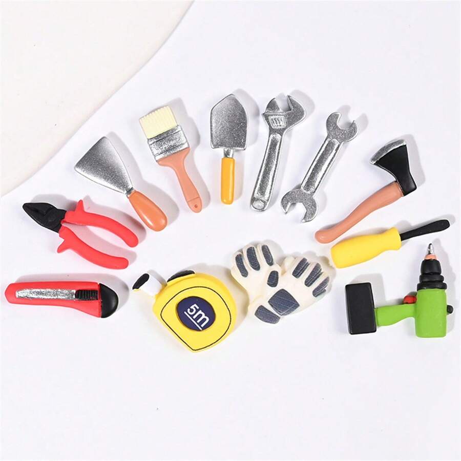 10 pièces/20 pièces/30 pièces Mini outil de réparation en résine, boîte à outils, pince, accessoires de couteau pour scène miniature