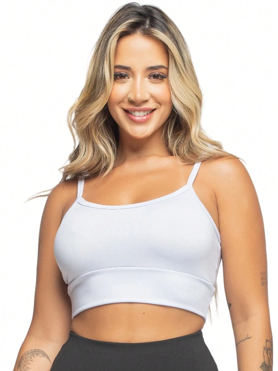 Kit com 2 Cropped Top Alcinha Fina Sem Bojo Fitness Esportivo Academia Feminino