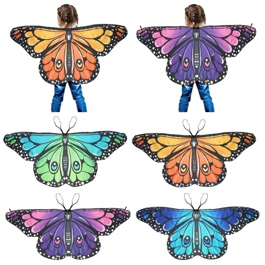 1Pc Kids Butterfly Wings Cape Girls Fairy Shawl Pixie Cloak Fancy Dress Costume Gift Halloween