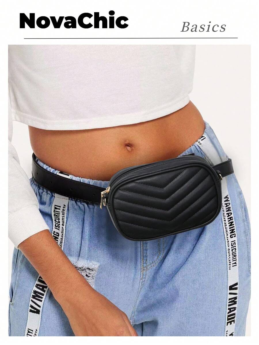 Mini Chevron Gesteppte Hüfttasche, schicke Bauchtasche für den ersten Schultag