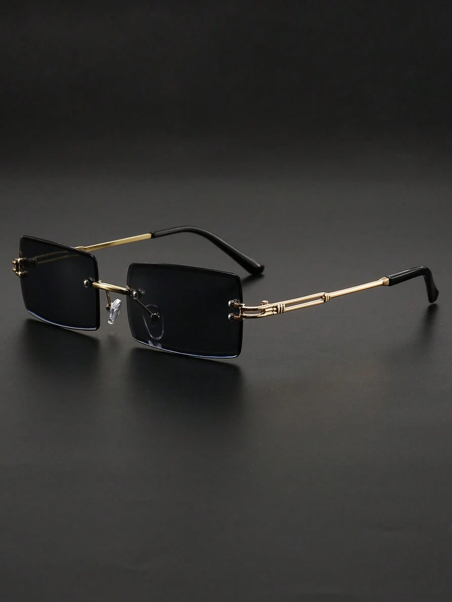 1pc Men's Stylish Y2K Black Beach Fashion Glasses For Summer Beach Accessories Glasses Shades Looks Street Style And Suit For Sweater Jacket Sweatshirt Hoodie Leather Pants And Cargo Pants For Summer Beach Vacation,Outdoor,Travel