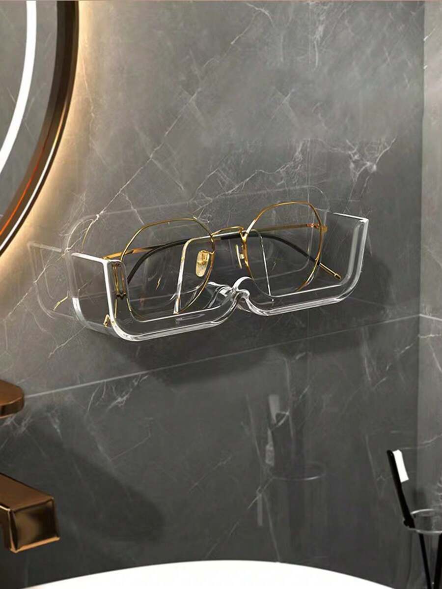 1pc Pet Glasses Storage Box Wall Mount Decorative Sunglasses Display Shelf With A High-grade Optical Sense, No Need To Drill Holes