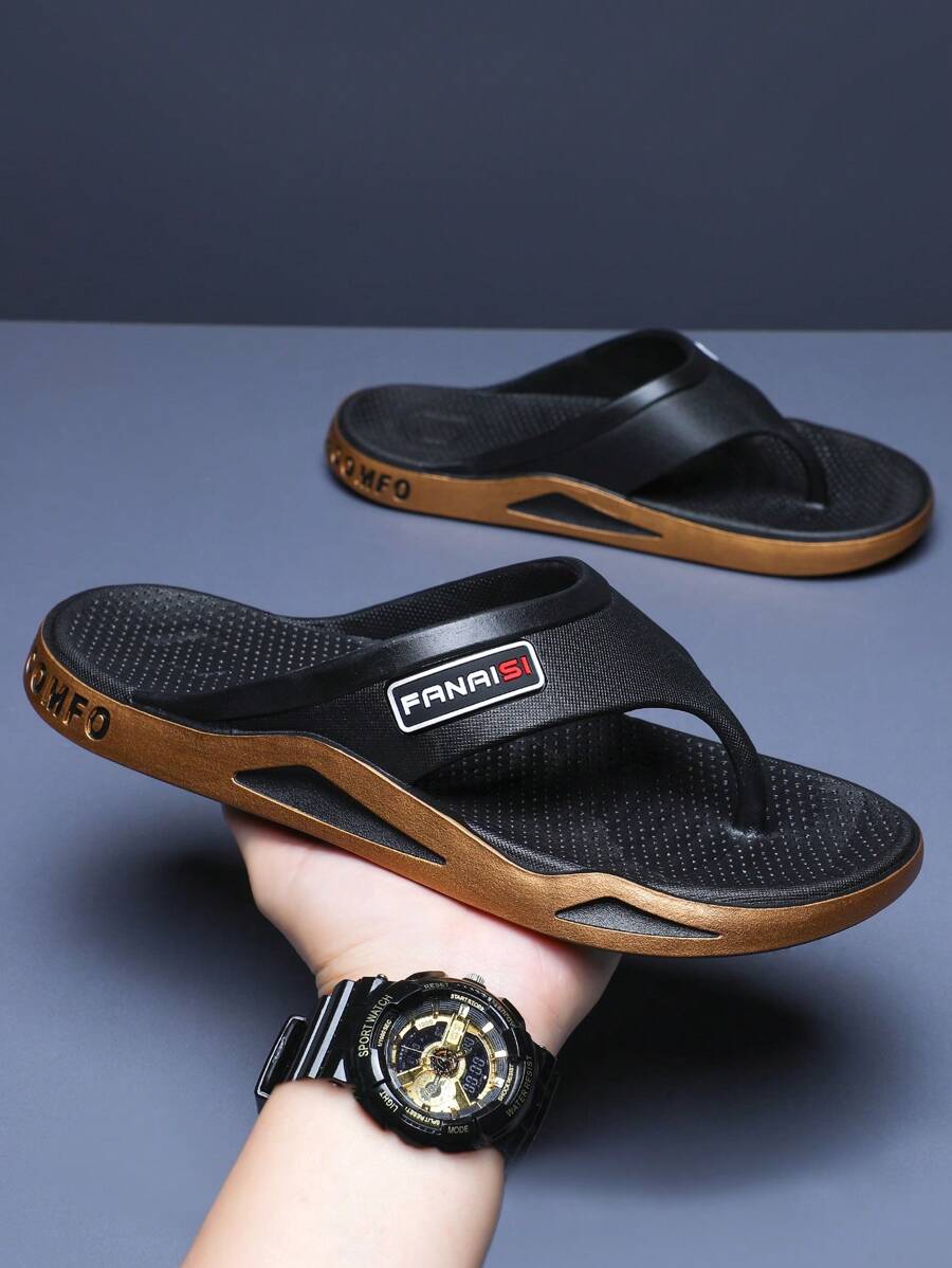 Men's Summer Outdoor Street Sports Hiking Traveling Flip Flops Indoor Bathing Casual Comfortable Lightweight Anti-Slip Slippers