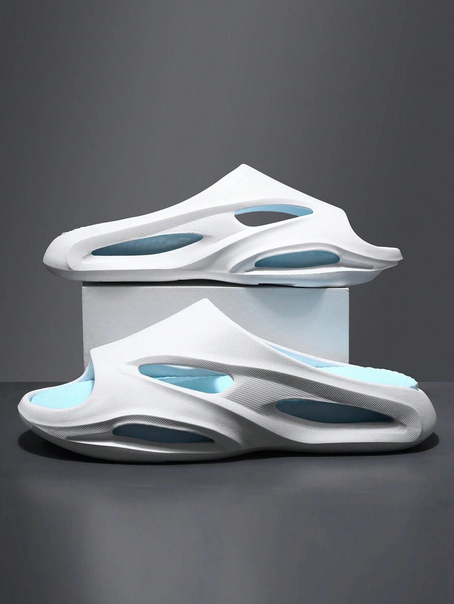LEYFU 2024 New Men's Fashionable Slip-On Sports Slippers, Anti-Slip, Versatile, Lightweight, Easy-Wearing, Suitable For Beach And Daily Outings, Popular Online Celebrity Style