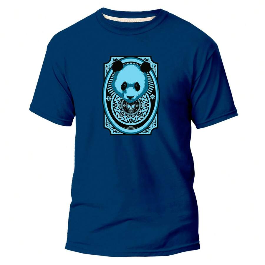 Camiseta Básica Unissex Tecido Algodão Premium Urso Polar Azul EXquema DE OculosHabits Color Streetwear Style Oversized