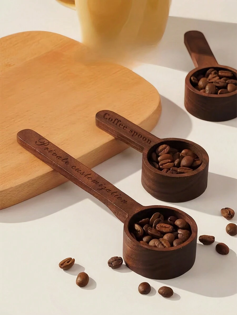 1 pezzo Cucchiaio dosatore per caffe in legno personalizzato , in legno di noce, per caffè macinato