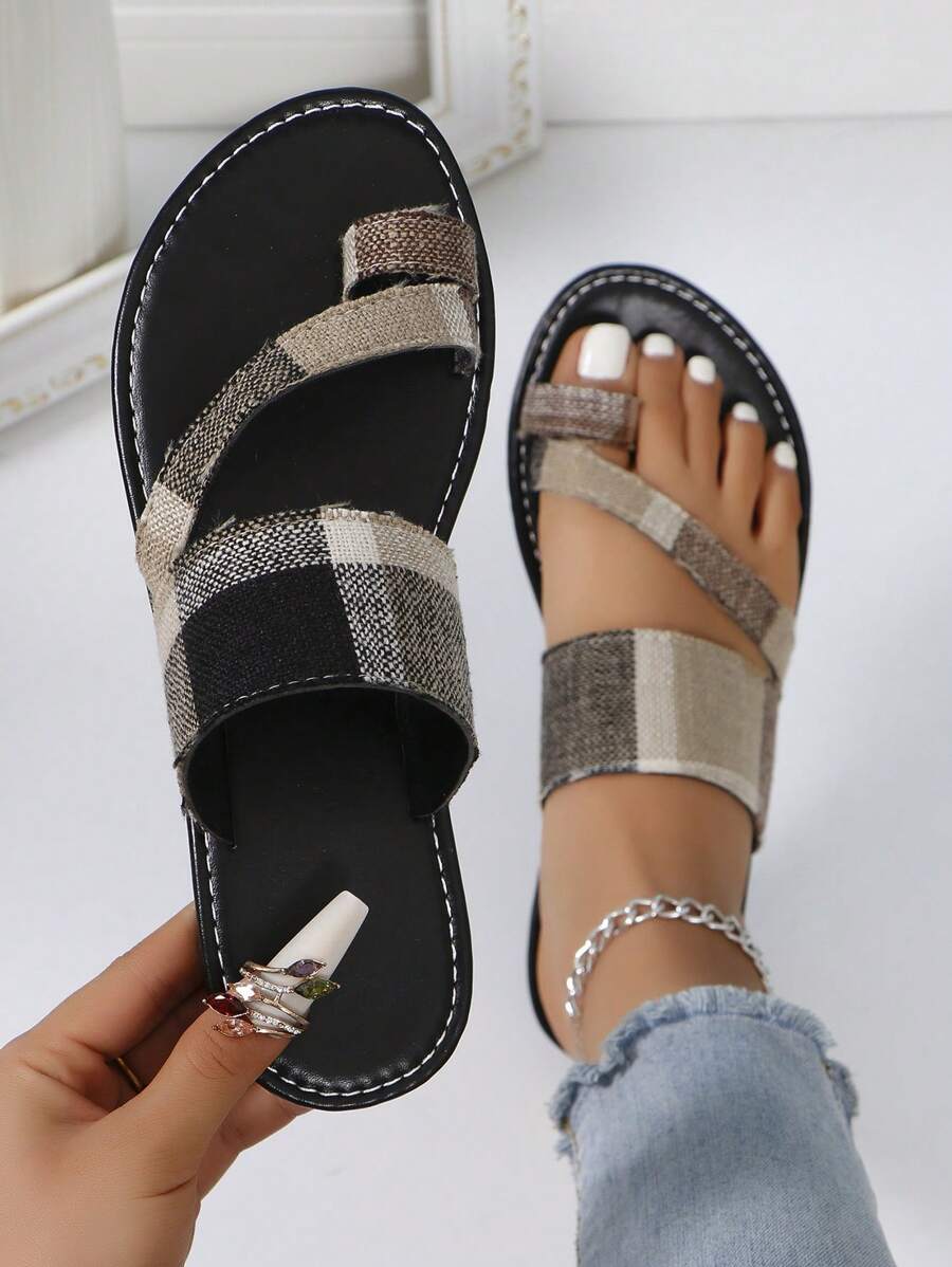 2024 New Women's Camouflage Printed Slides - Fashionable Summer Beach Sandals - Comfortable Toe Ring, Flat And Ultralight, Create A Relaxing Style