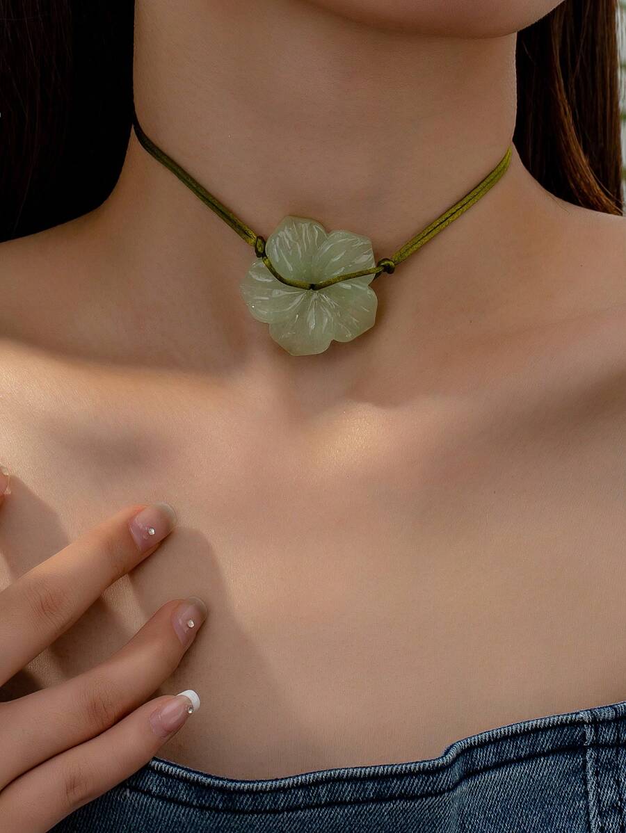 1 st. Glazen bloemen bloemen decor choker koord ketting voor vrouwen Valentijnsdag, moeder, moeder, Moederdag, cadeau
