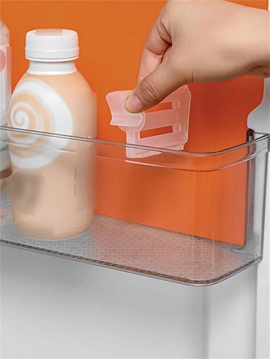 4/8pcs White Refrigerator Dividers, Adjustable Length Kitchen Storage Tools, Retractable Space Dividers, Suitable For Refrigerator, Kitchen, Lunch Box Use