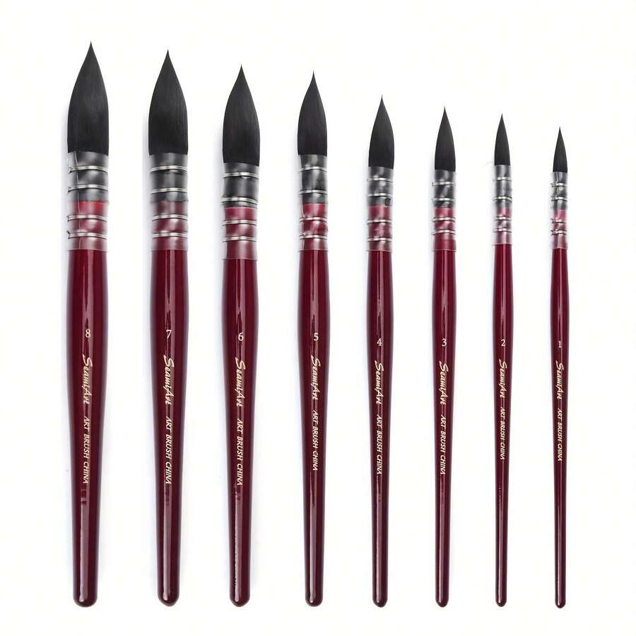 Portapenne in lacca rossa in nylon e pelliccia di SeamiArt, penna per acquerelli francese, penna per pittura artistica, articoli per il ritorno a scuola, forniture scolastiche