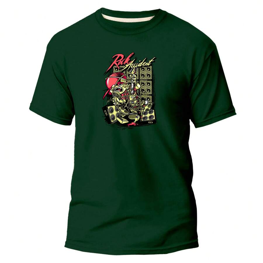 Camiseta Básica Unissex Tecido Algodão Premium CARINHA DE GUITARRA EMBARAÇADA EM CAIXAS DE SOM Streetwear Style Oversized