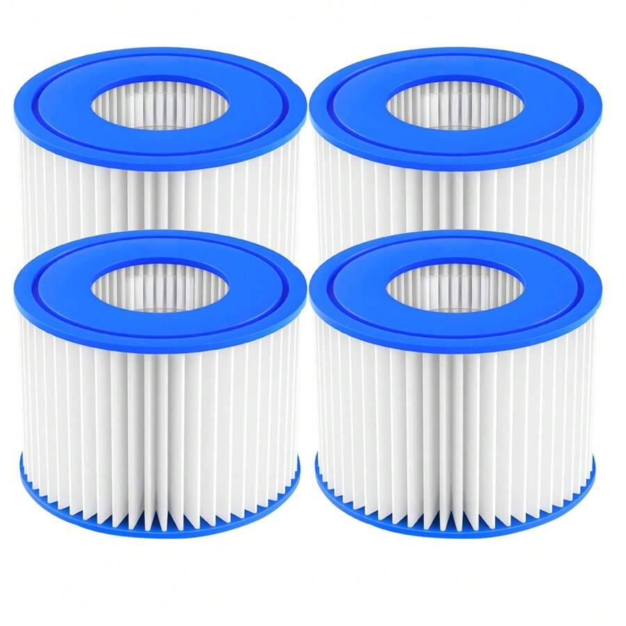 4 Packs Type VI Spa And Hot Tub Filter Replacement Cartridge - For Coleman SaluSpa 90352E, 58323E, 58323 Swimming Pool Filter Pump, Bestway Filter, Lay-Z Spa, Intex,Spa Filter Replacement Size 4.1 X 3.1 Inches