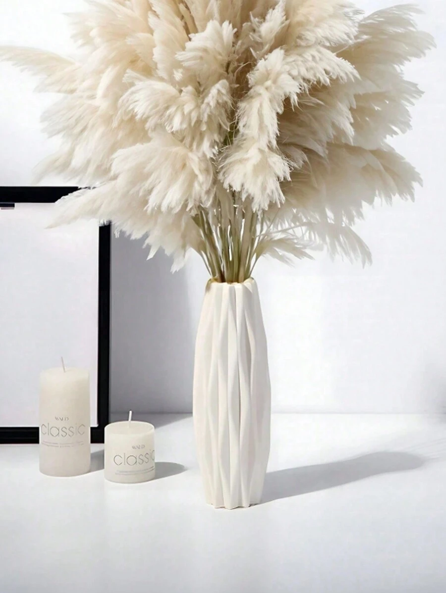 1 pezzo Vaso per fiori artificiali in PP bianco, infrangibile, adatto per decorazione della casa, composizione di fiori di tulipano, resistente e ideale per il salotto, la cucina e il balcone, matrimoni, feste, festival, regali per la festa della mamma, decorazione della casa, vaso da fiori, centrotavola, decorazione da tavolo