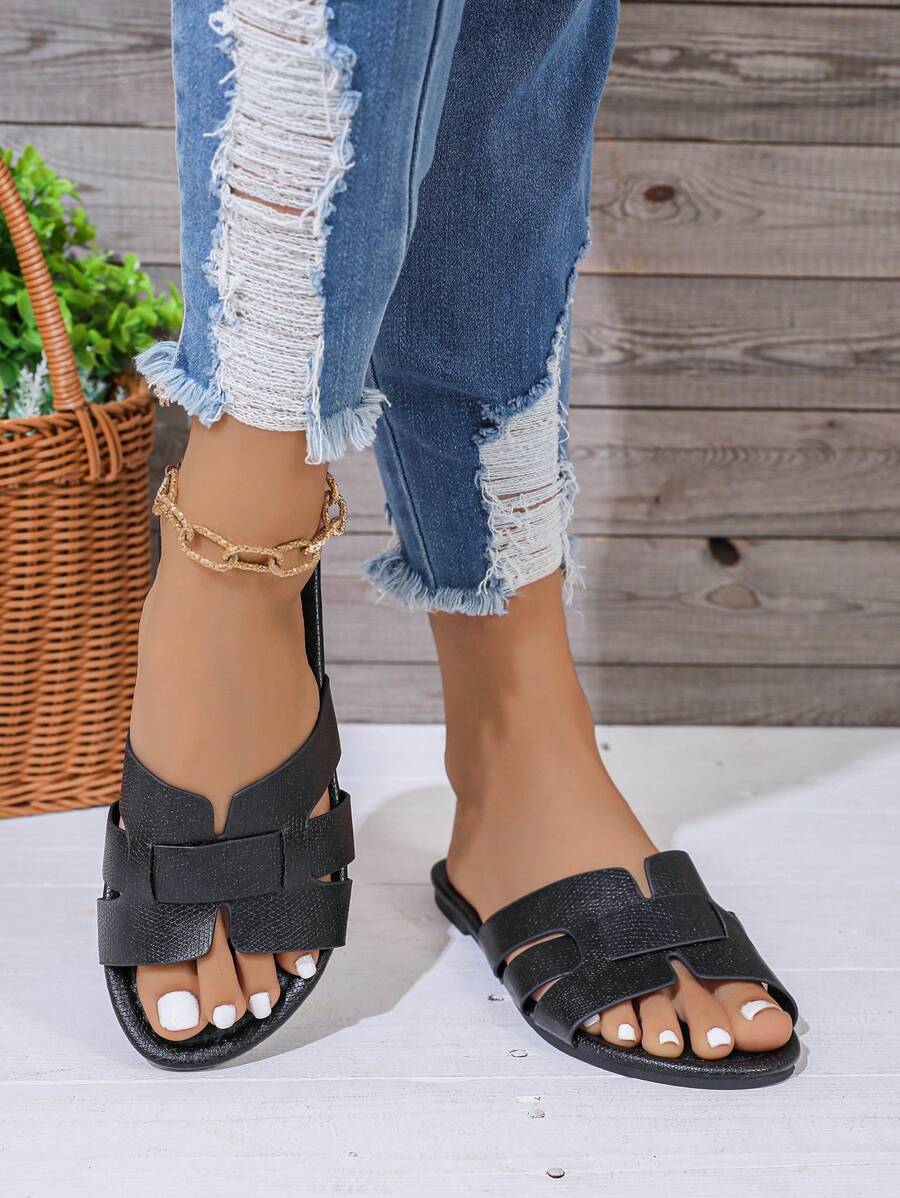 2024 New Summer Woven Flat Women's Sandals, Fashionable & Casual Beach Sandals, Comfortable & Slippers