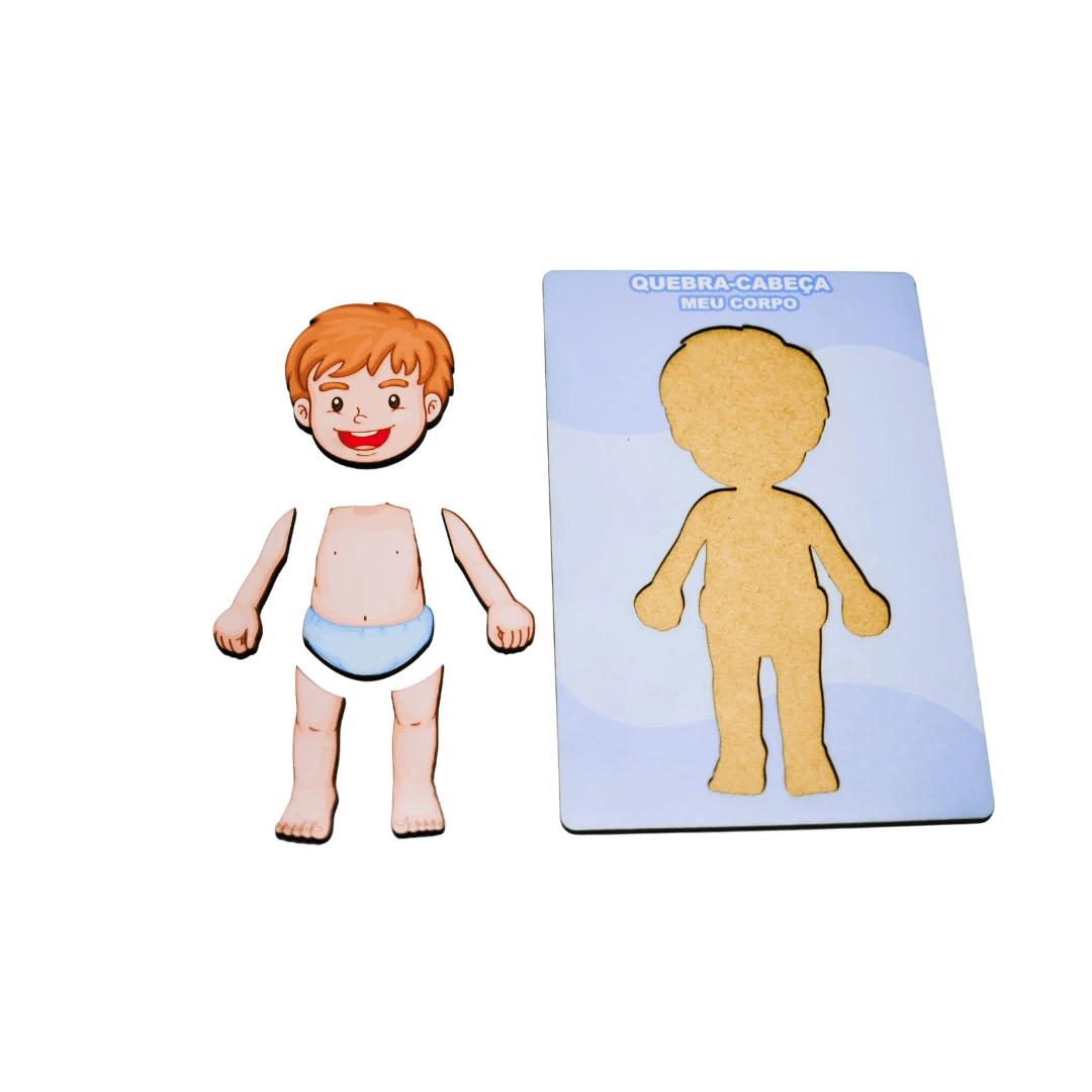 Brinquedo Educativo Partes Do Corpo humano Menino branco encaixe Jogo Tabuleiro quebra cabeça corpo humano aprender escola casa creche divertido montessori para educação Infantil Rick Brinck