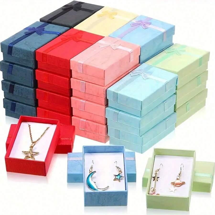 Schmetterlings-Themen Schmuckgeschenkboxen (6/12/1 Stück) in Schwarz & Rot mit Deckeln & Schleifen für Hochzeiten, Geburtstage, Jahrestage, Partytüten, Schmuckverpackungsboxen Valentinstag