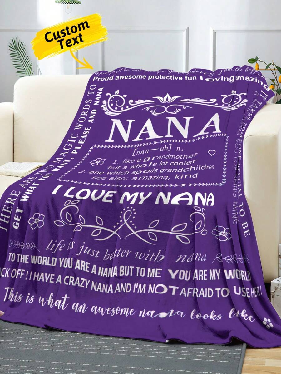 1 st. Aangepaste tekst flanellen deken voor NANA, aangepaste tekst flanellen deken, verjaardagscadeaus voor Nana, cadeau voor vrouwen, cadeau voor oma, flanellen deken, nationale grootoudersdag, gezellige zachte flanellen deken voor grootmoeder, 5 maten voor jou, zachte warme deken, dutjesdeken voor bank, kantoor, bed, kamperen, reizen, vakantiecadeau, nieuwjaarscadeau uniek, gepersonaliseerd voor Moederdag, voor jubilea, bank, bed, auto