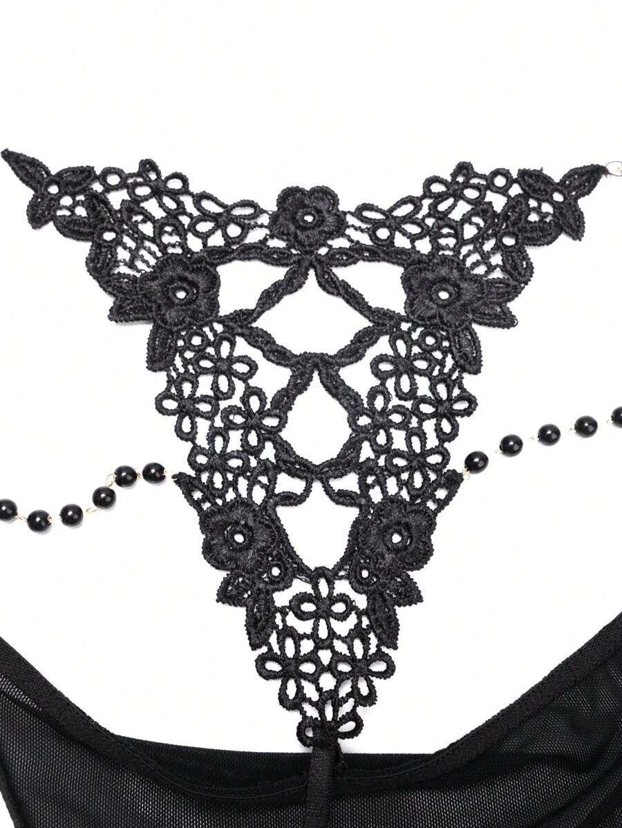 Lace Lingerie Set For Women Sexy Naughty 2 Piece Strappy Bra And Panty Push Up Bralette With