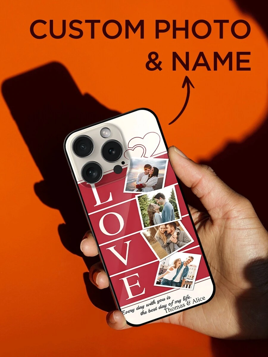 1 Stück personalisiertes Foto & Name Handyhülle, personalisierte Fotodesign Handyhülle, kundenspezifische Fotohülle, personalisierte Handyhülle mit Foto, Jahrestag Geschenk, Valentinstag Geschenk, Geburtstags Geschenk, Hochzeit Geschenk, Muttertags Geschenk, Vatertags Geschenk, Geschenk für beste Freundin, Geschenk für Mutter/Vater, Geschenk für Freund, Geschenk für Freundin
