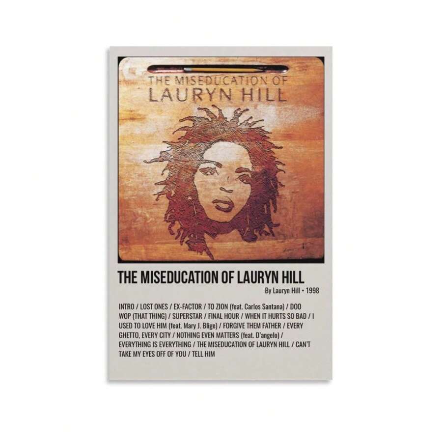 Lauryn Hill Poster, Rap Singer Music Album Cover Art Print Wall Art Canvas Artwork, Gift For Aesthetic Room Decor Gifts Birthday Graduation