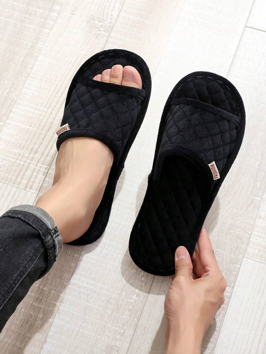 Chaussons d'intérieur à bout ouvert pour hommes printemps/été, chaussons noir, chaussons simples et à la mode pour la maison, chaussons d'intérieur confortables et super légers pour les quatre saisons, chaussons pour couples