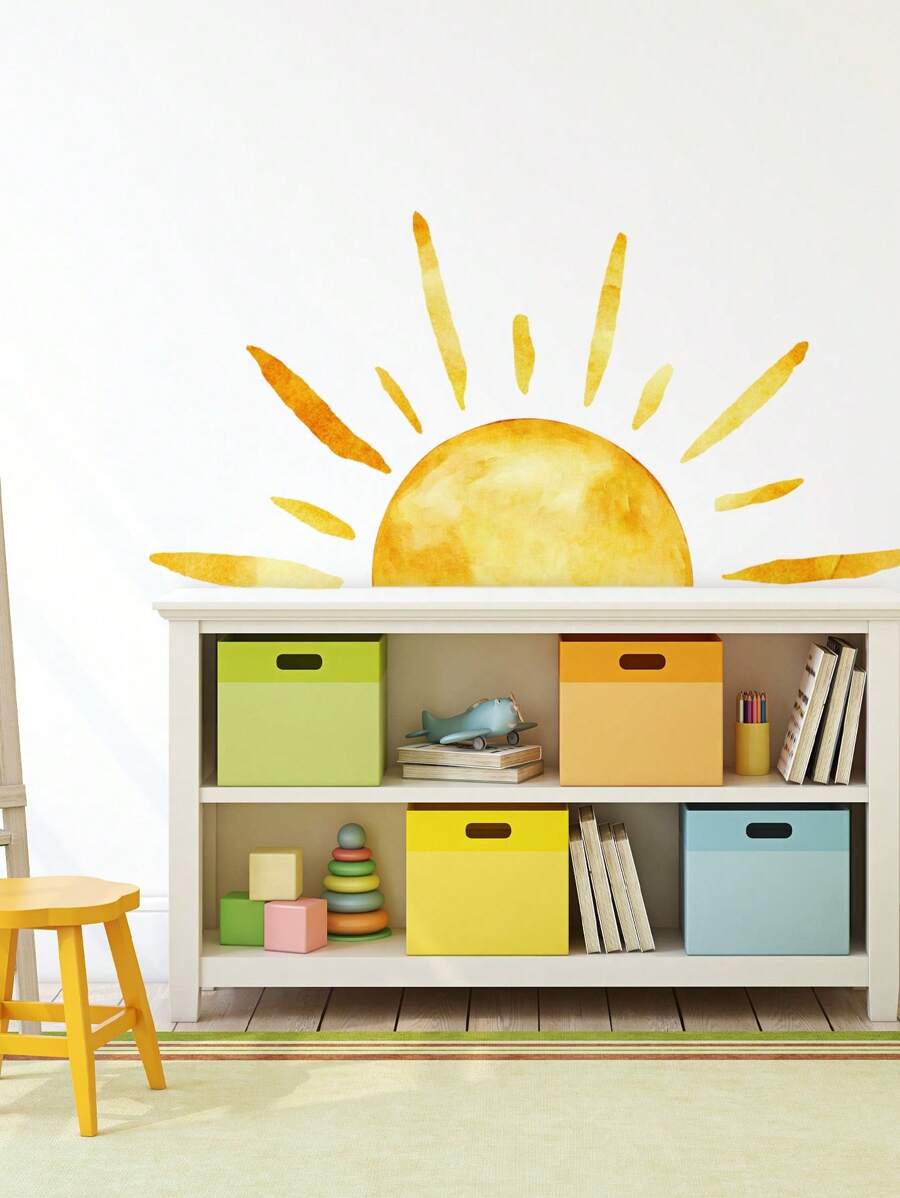 1 set de calcomanías decorativas de pared para el cuarto de sol, calcomanías, vinilo decorativo para decoración del hogar, artículos de decoración primaveral para refrescar tu hogar, calcomanías de decoración de ramas