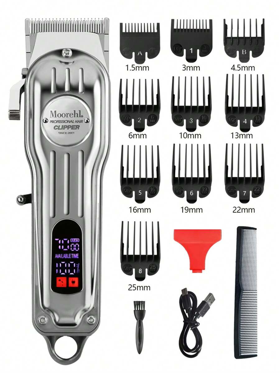 D4 Hair Clippers For Men Professional - Cordless&Corded Barber Clippers For Hair Cutting & Grooming, Rechargeable Beard Trimmer Hair Clippers Professional Cordless For Men, Barber Clippers For Hair Cutting Kit, Wireless LCD Display Hair Trimmers Set