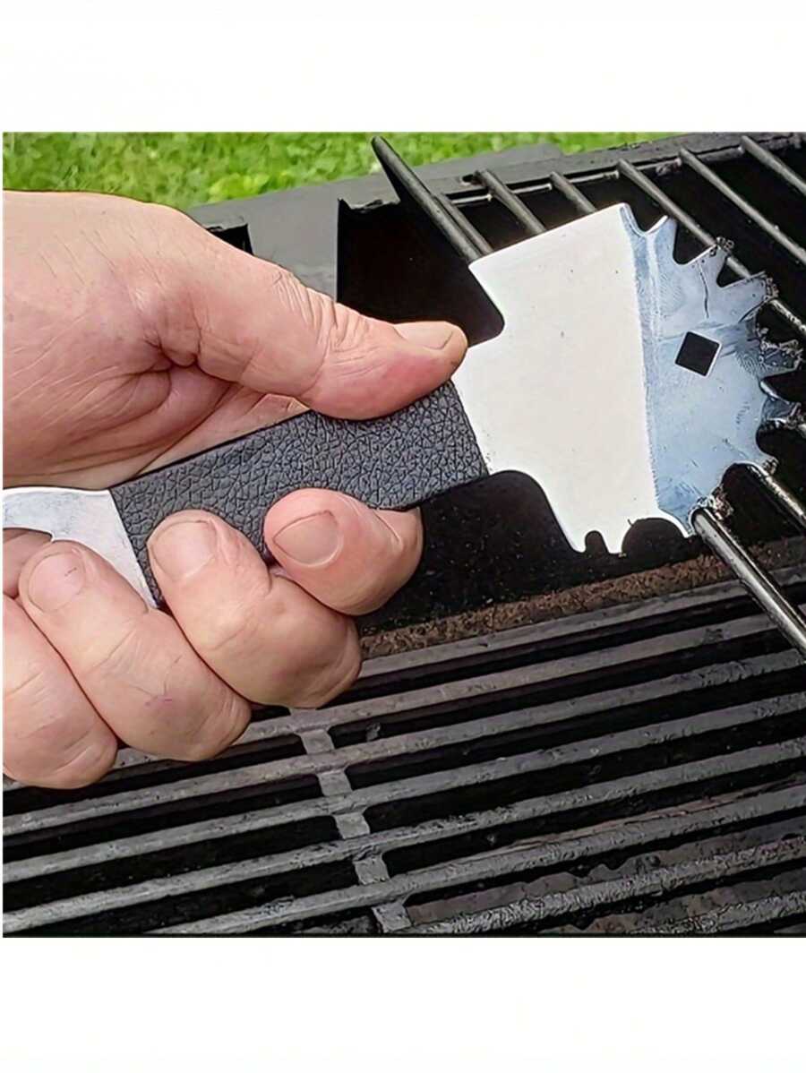 1pc Stainless Steel Barbecue Scraper, Grill Shovel Knife Griddle Scraper Groove Cleaner Griddle Stainless Steel Scraper, Multifunctional Opener Scarper Shovel Thanksgiving Halloween Christmas Camping BBQ Accessories Beech Vacation