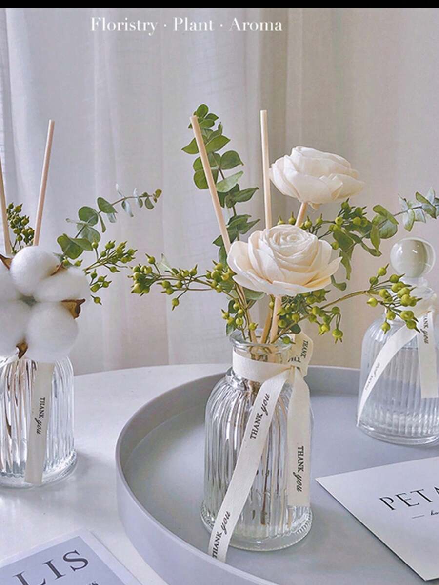 1pc Transparent Glass Sprout Vase - Flower Small Vase - Retro Style Decorative Small Vase - Country Wedding Decoration Mini Retro Vase - Family Dining Table Flower Decoration Gifts Birthday Graduation