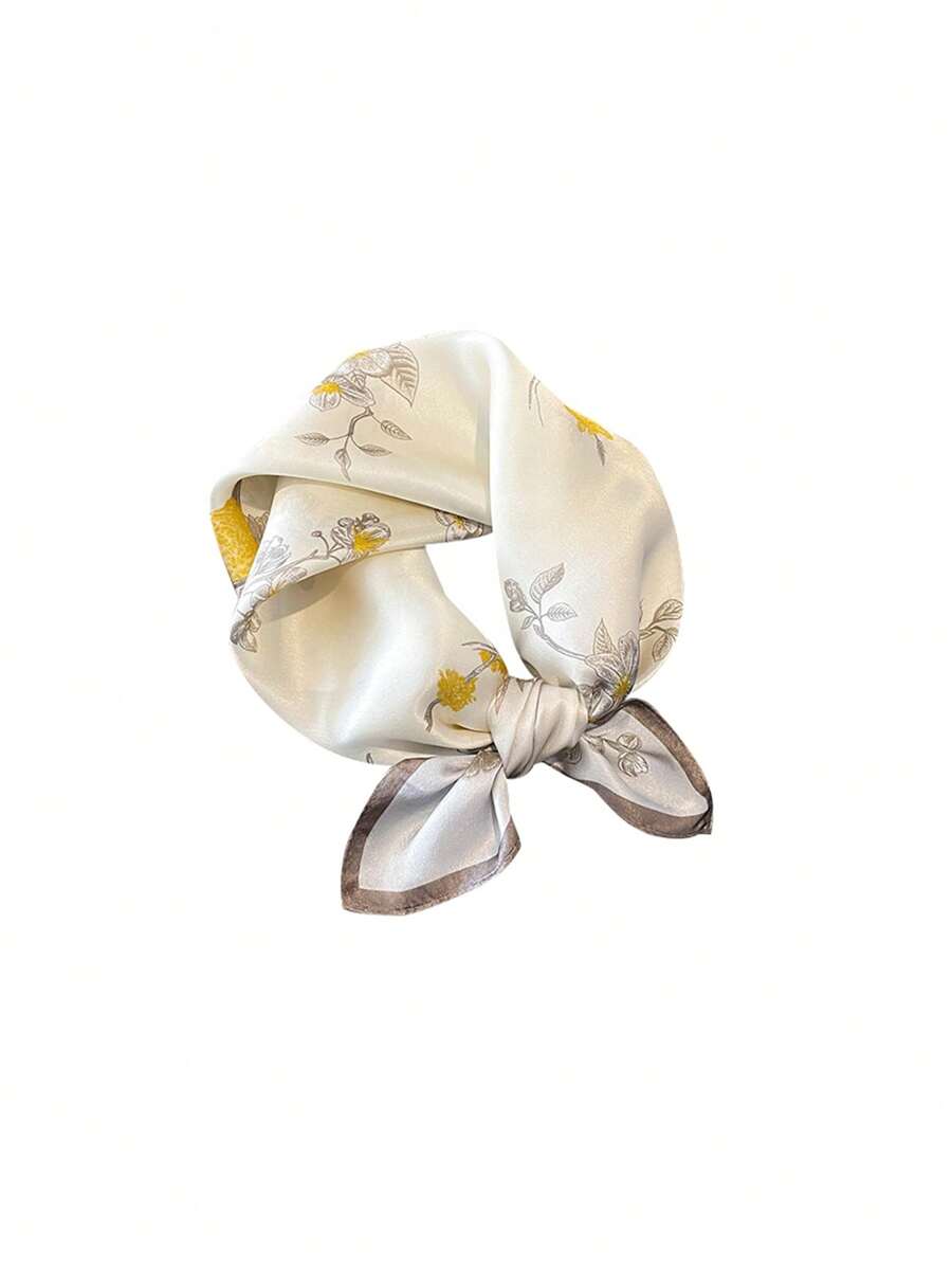1 pieza Pañuelo cuadrado de seda de morera 100% para mujer profesional, pañuelo para el cuello para ir al trabajo en primavera/otoño