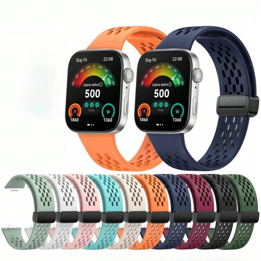 Silikonarmband mit atmungsaktiven Löchern kompatibel mit Huawei Fit 3 Uhr, Fit 3 (Lochstil) als Geschenk für Studenten zum Schulstart