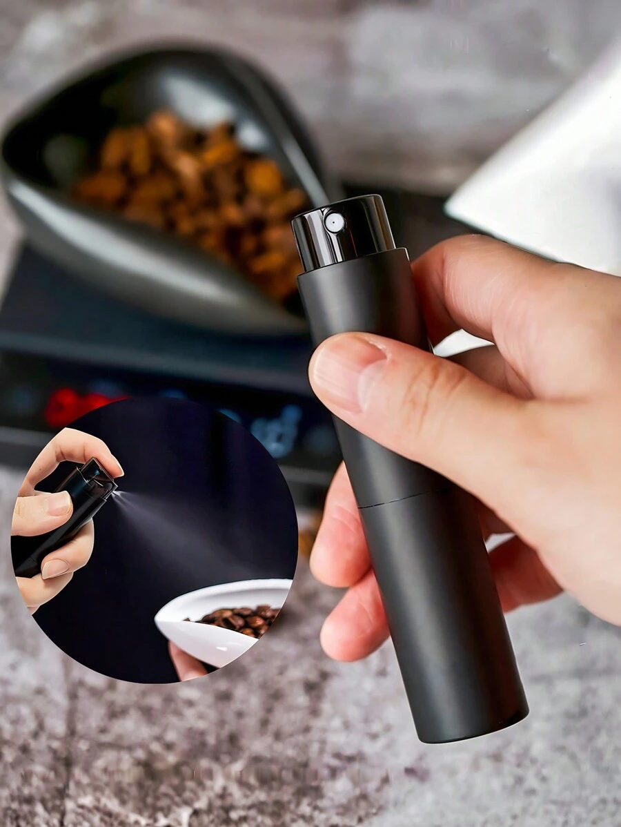 1pc Anti-Static Coffee Bean Spray Bottle, Transparent Glass Inner Bottle, Hand-Cranked Coffee Grinder Feeding Powder Sprayer, Travel Perfume Sprayer, Small Barber Spray Bottle, Suitable For Coffee Lovers, Suitable For Home, Office And Coffee Shop School Supplies Back To School